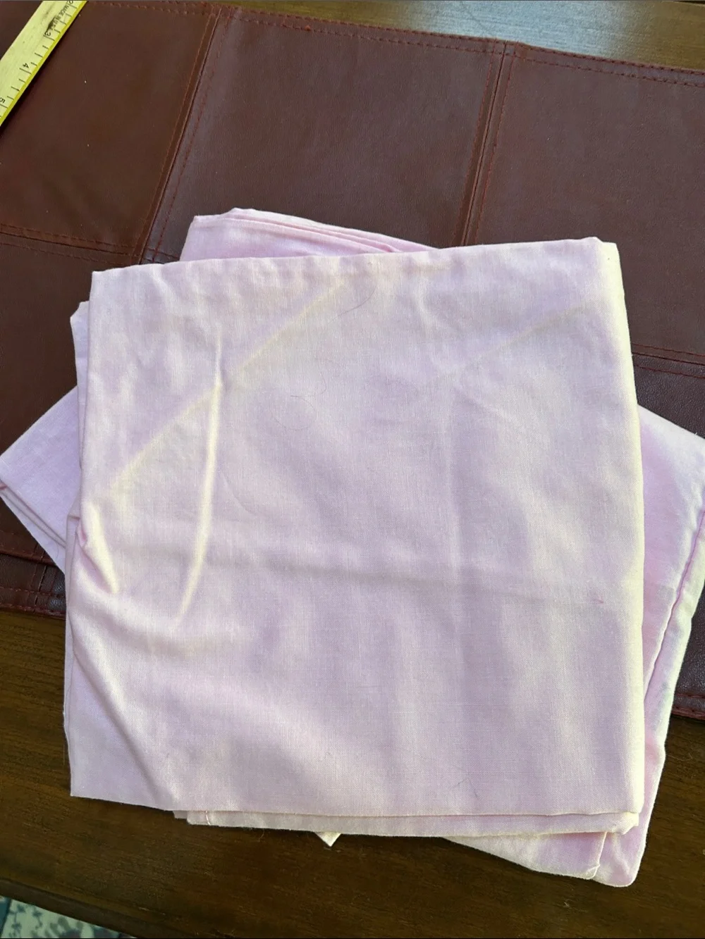 2 /set- Light Pink Cotton Fabric Pillowcases, large. (See measurements photos.)